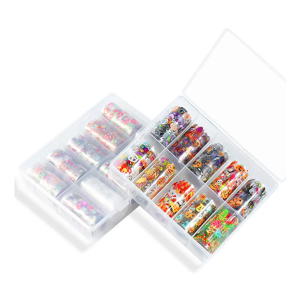 

3 Boxes 30 Rolls Halloween Nail Art Decals Foil Transfer Stickers Tips Wraps DIY Manicure Decoratio Nvalentines Day Nail Art