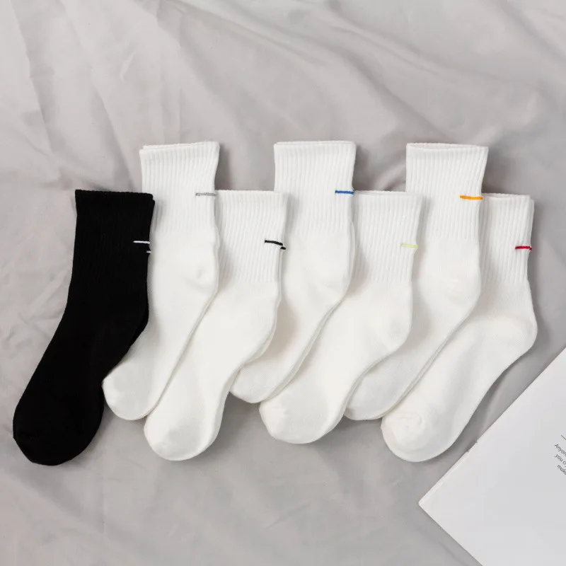 

New White Socks Women Harajuku Korean Style Sport Casual Skateboard Novelty Crew Socks Men calcetines de la mujer Dropshipping