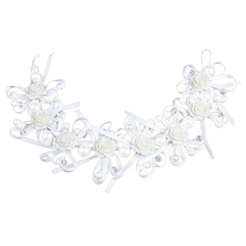 Детская корона для девочки 2021 принцесса цветочная нашивка для младенцев и малышек, головной убор на День рождения и свадьбу, аксессуары для стрижки белые.