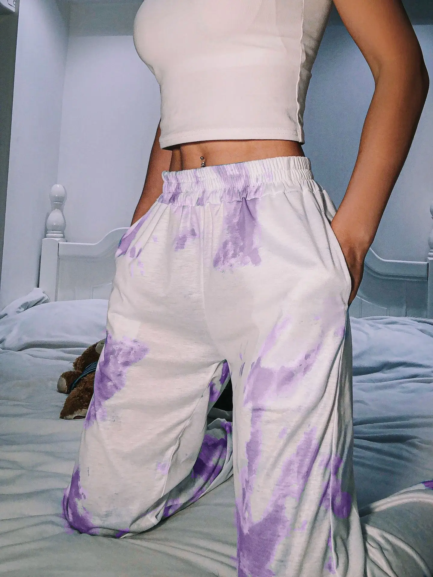 

Spring 2021 Women's Tie-dye Printing Casual Harem Pants Streetwear Korean Casual Pant Femme Trousers