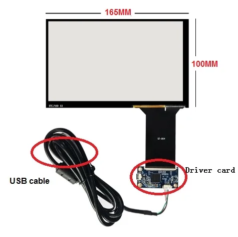 Новый 7 дюймовый емкостный сенсорный экран 165x100 мм закаленное стекло G + структура