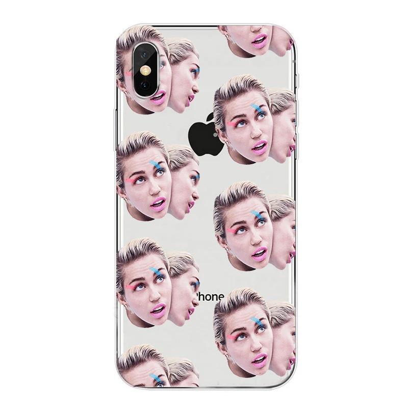 Модный прозрачный мягкий чехол Singer Miley Cyrus для iphone 8 7 6 plus X XS XR MAX 5 samsung Galaxy 9 10 coque shell |