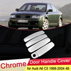 Для Audi A6 C5 1998 1999 2000 2001 2002 2003 2004 4B Роскошная хромированная крышка дверной ручки комплект отделки для автомобиля Стайлинг Аксессуары