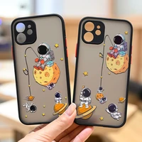 phone case for iphone 13 12 xs 11 pro max mini 7 8 6 6s plus se2020 x xr shockproof design creative cartoon astronaut cases