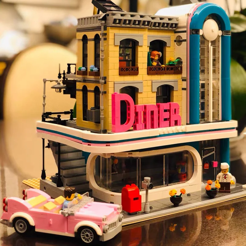 2569 шт угловой гараж город улица вид СОЗДАТЕЛЬ серии строительные блоки 15034 15037