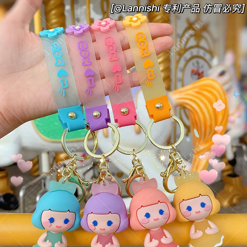 Новые ПВХ с трехмерной аппликацией в виде куклы балетки цепочка для ключей