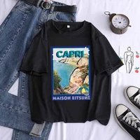 women 2021 cartoon italy capri summer print lady t shirts top t shirt ladies womens graphic female tee t shirt