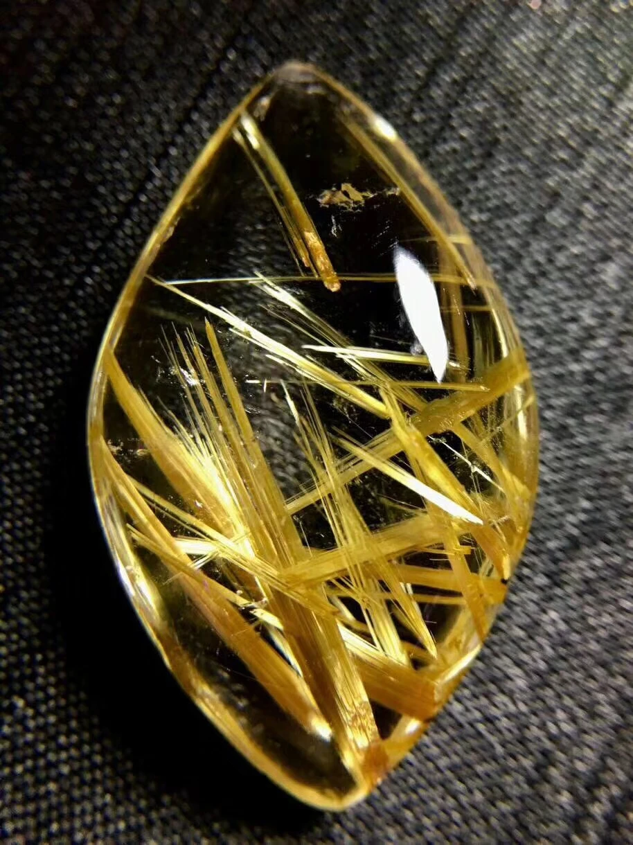 Подвеска из натурального золота Rutilated Quartz Titanium подвеска в виде капли воды