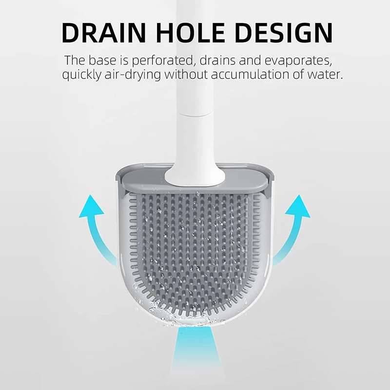 Мини-щетка для унитаза с держателем черная силиконовая щетка очистки туалета