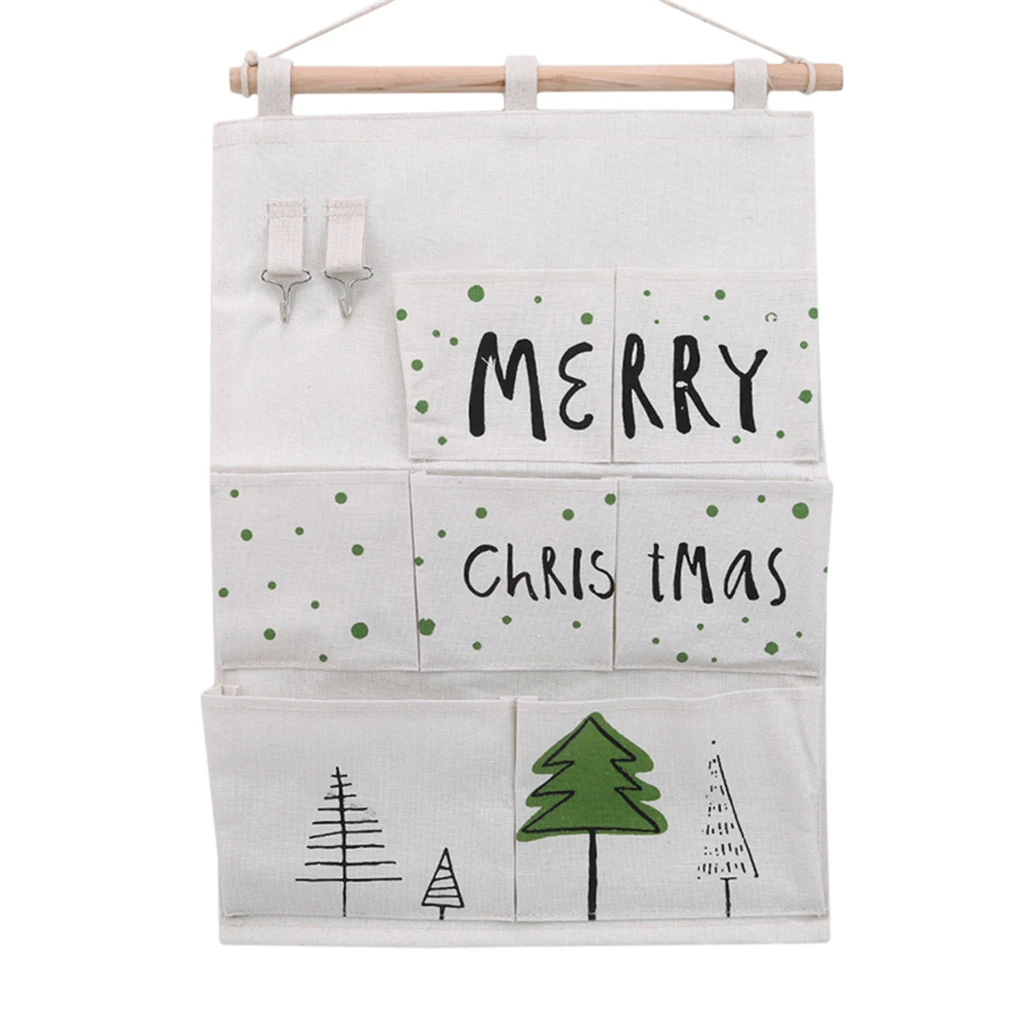 

Christmas Storage Organizers Creative Print Storage Bags Non-woven Storage Bag For Bedroom Christmas Decor Hanging Organizers