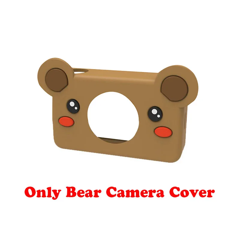 Bear Cover Детская камера, игрушки, 24 МП, HD, мини, мультипликационная цифровая камера, переключение языков, синхронизация съемки, распознавание лица, видеокамера, подарки на день рождения - Цвет: Bear Cover