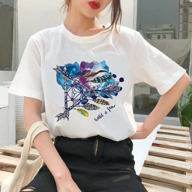 

Colorful butterfly T-shirt ladies cute clothes Harajuku T-shirt cool T-shirt cartoon female graphic T-shirt Short Sleeve Tshirt