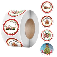 500pcslot merry christmas stickers roll 4 styles card label sealing stickers