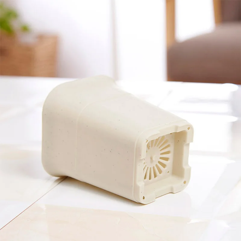 Квадратный толстый матовый декоративный цветочный горшок Para Черный Белый