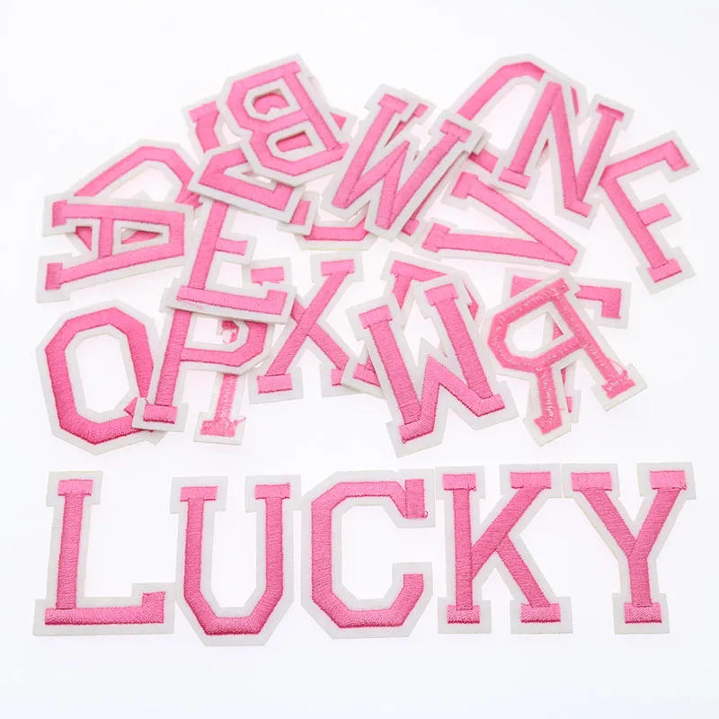 1 Набор английских букв розовая Смешанная вышивка нашивка сделай сам наклейки