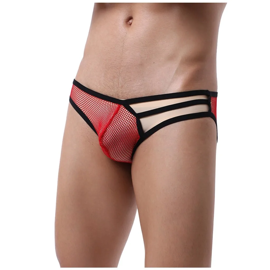 Мужское сексуальное однотонная сетчатая СУПЕР ТОНКОЕ дышащее нижнее белье