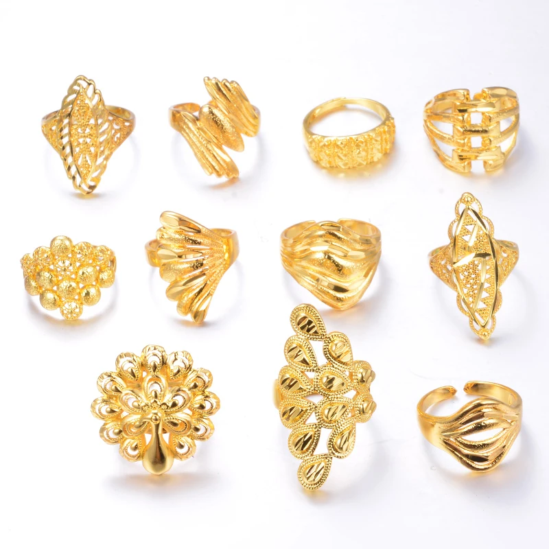 Мужские и женские матовые кольца в стиле ретро WANDO золотого цвета оптовая продажа