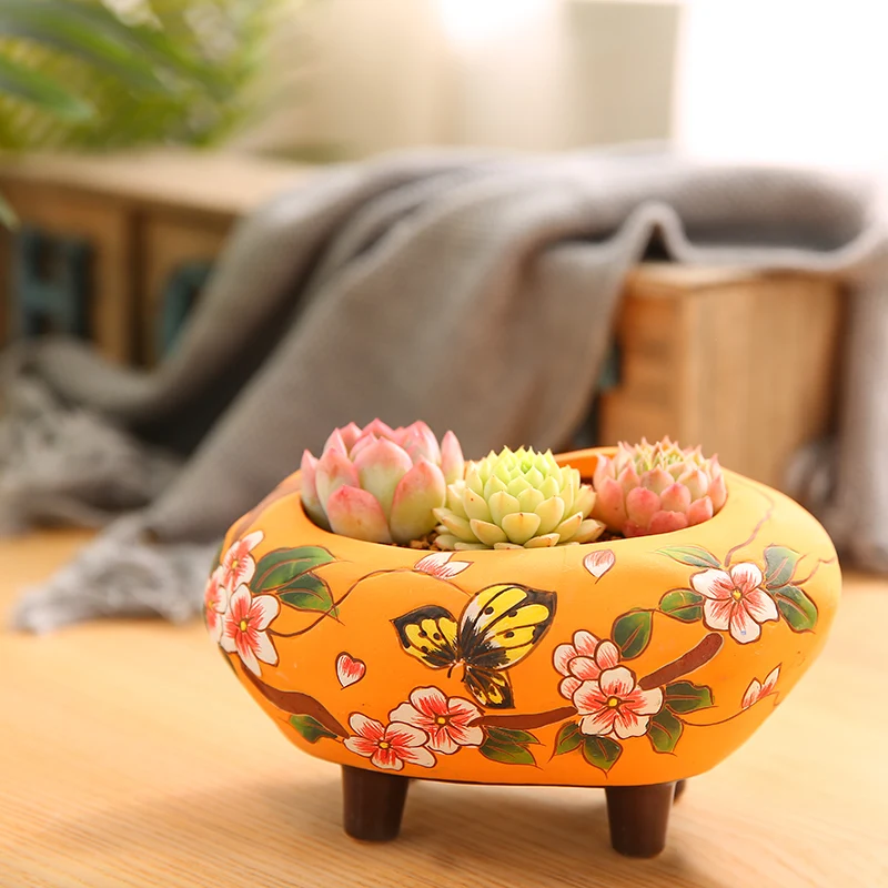 Многоярусный цветочный горшок ручная роспись керамический креативный