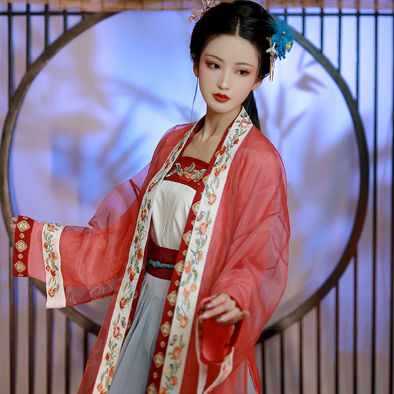 

2021 Chinese National Folk Dance Costume Women Traditional Hanfu Clothing Lady Stage Outfit Han Dynasty Cosplay Hanfu