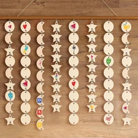 50pcs wooden circles heart star slices discs with holes rings birthday board tags diy gifts art crafts wedding christmas decor