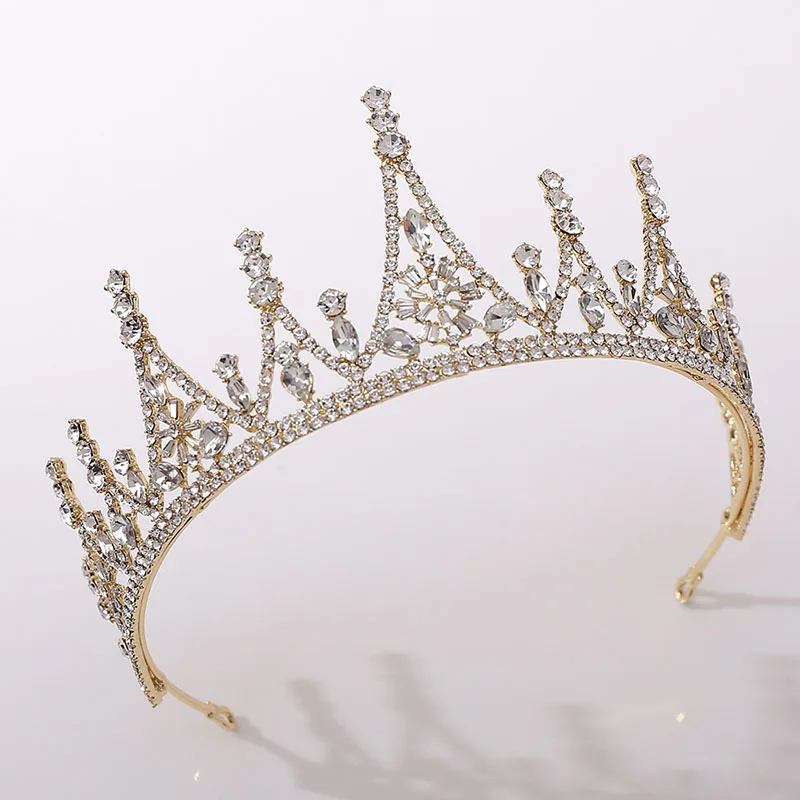 

Gold/Silver Color Baroque Style Shining Crystal Tiara and Crowns de Noiva Royal Princess diadema Bridal Wedding Hair Accessories
