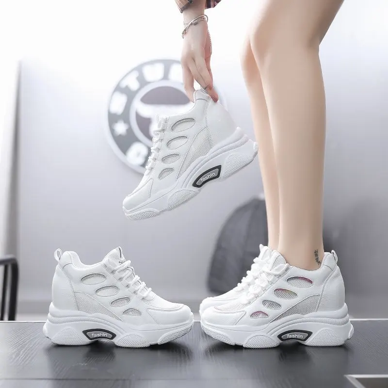 

Кроссовки женские на массивной платформе, Вулканизированная подошва, дышащая сетчатая спортивная обувь, модные повседневные, весна 2021