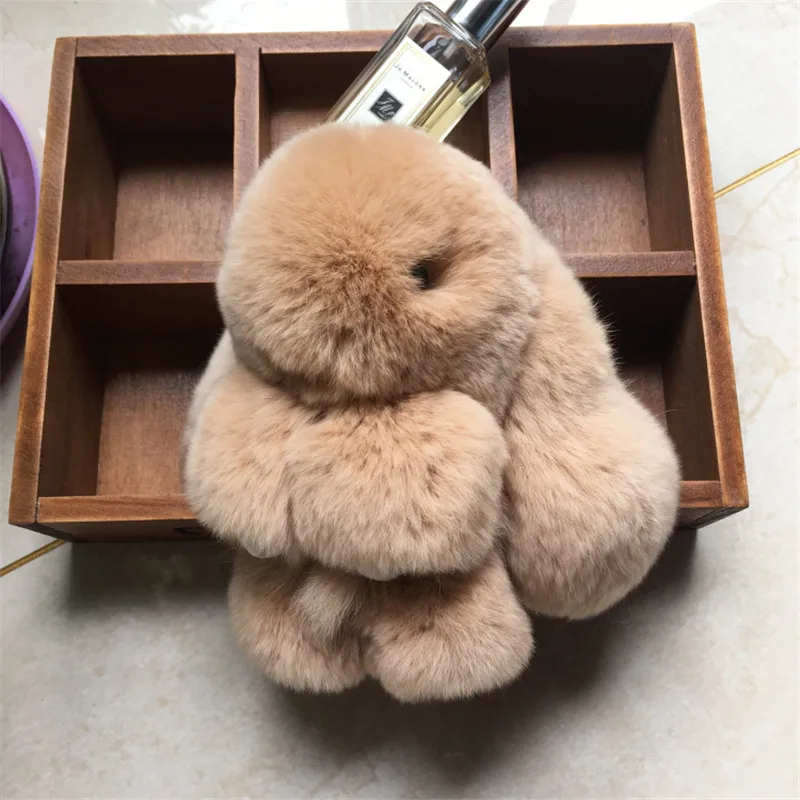 18 см большие размеры пушистый мех кролика рекс брелок для женщин сумки кулон