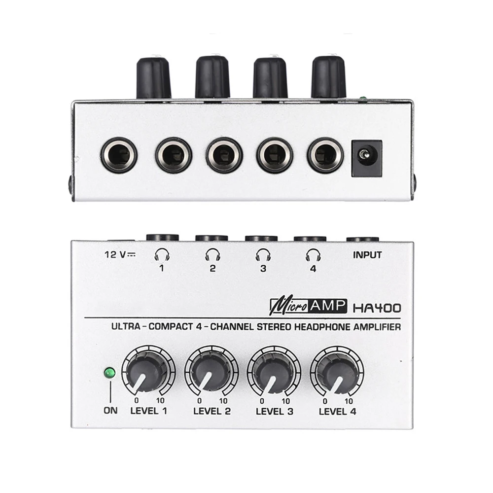 HA400 ультра компактный 4 канала стерео усилитель для наушников Мини аудио с