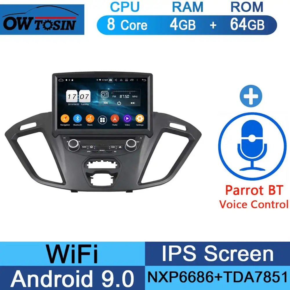 64G Parrot BT " ips 1920*1080 8 ядерный 4G+ 64G Android 9,0 автомобильный dvd-плеер для Ford Transit Custom 2013 DSP радио gps - Цвет: 64G Parrot BT