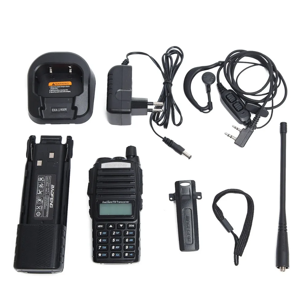 Baofeng UV-82 Plus Walkie Talkie 8W Powerful 3800 mAh Battery DC Connector UV82 Dual PTT Band two way radio 771 tactical Antenna | Мобильные