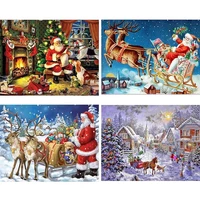 cute deer diamond painting 5d diy full diamond father christmas embroidery mosaic cross stitch home decorative painting gift