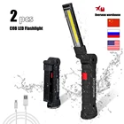 Портативный COB светодиодный вспышка светильник USB Перезаряжаемые рабочий светильник 5 режимов светильник ing Магнитный светодиодный налобный фонарь Фонарь подвесной светильник кемпинг фонарь