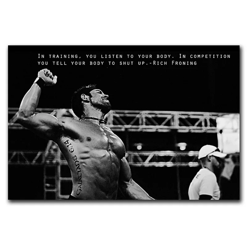 Спортивная мотивирующая Цитата кроссфита Rich Froning Jr монохромная гостиная