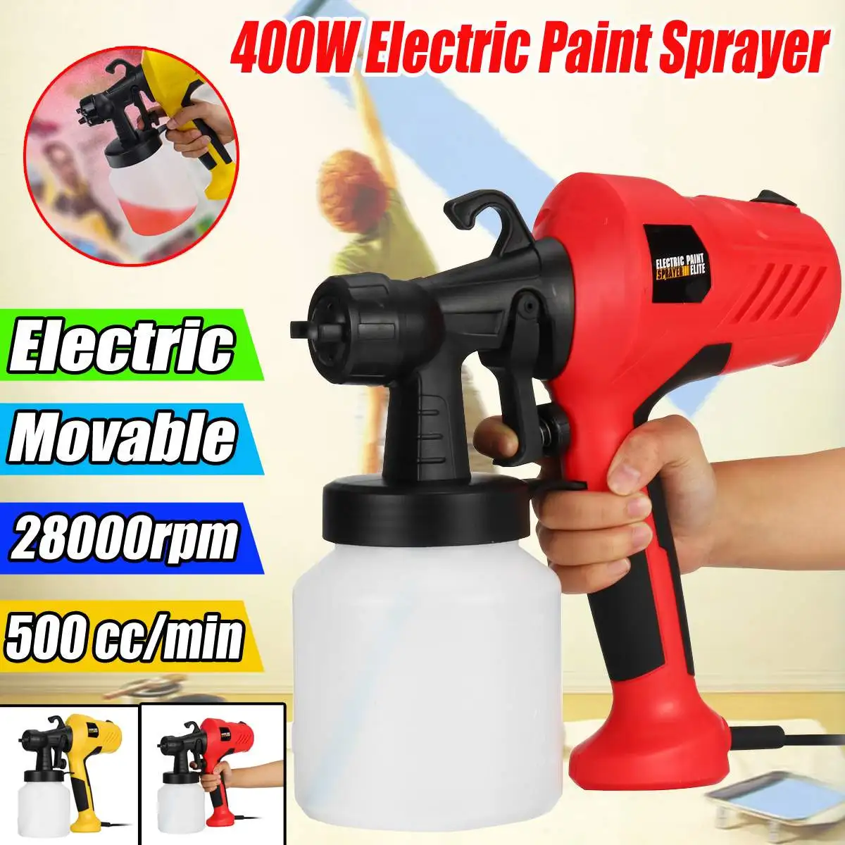 

Spray Guns Paint 400W 800ML High Power Spray Guns Home Electric Paint Sprayer Easy Spraying Clean