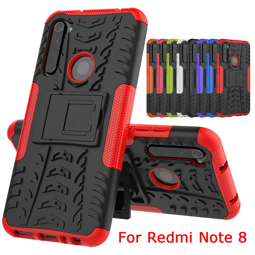 For Xiaomi Redmi Note 8 Pro Armor Shockproof Case Cover Hybrid Hard Back Protective Cases Holder Stand Support |