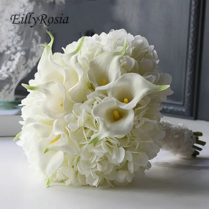Калла Лилия Гортензия Белый слоновой кости Свадебный букет искусственных цветов