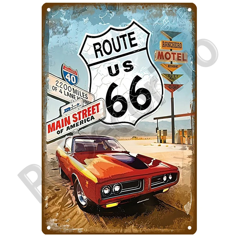 

Металлическая табличка Route 66