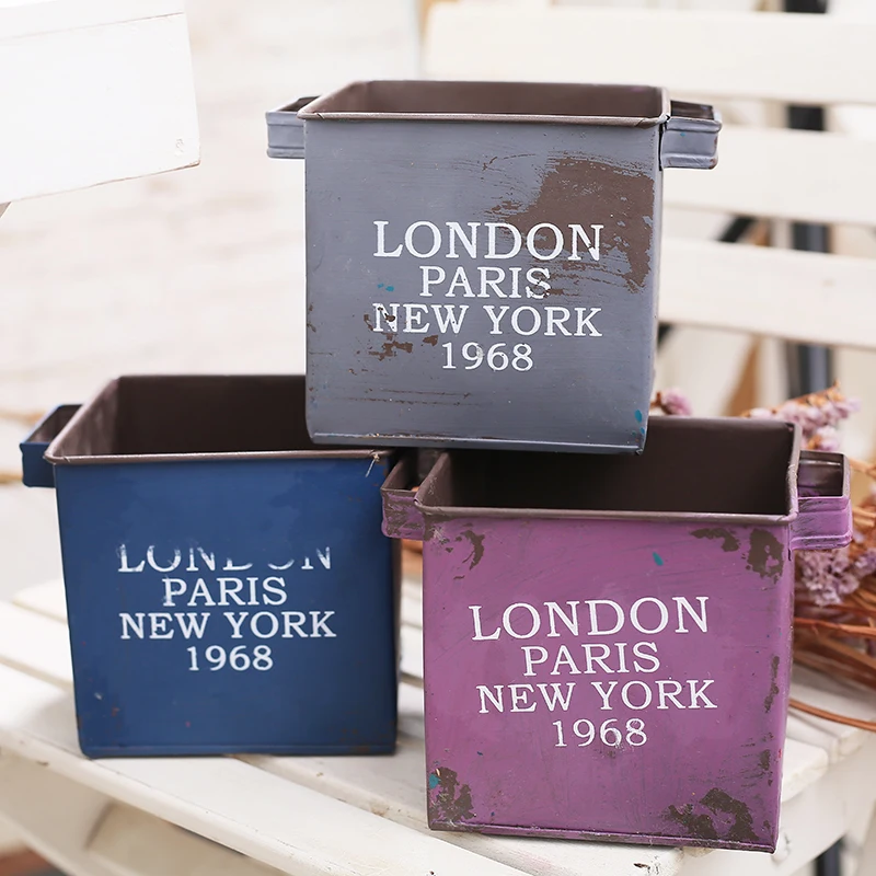 Скандинавский пасторальный Стиль металлическая ваза кашпо для искусственных