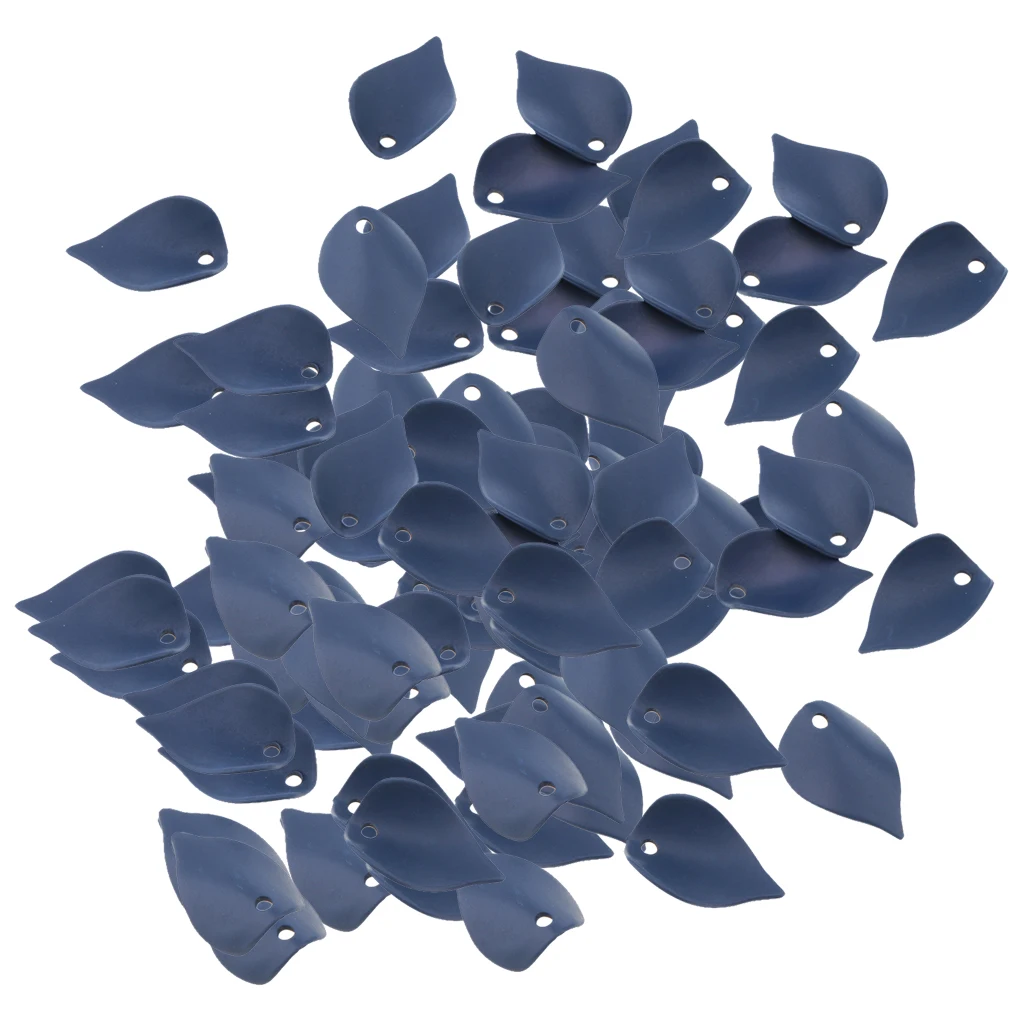 

100pcs Wholesale Flower Petals Leaves Bead 2x1.3cm Top Hole Findings - Coffee