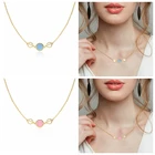 Viny светильник-голубое розовое ожерелье с улыбающимся лицом для женщин ювелирные изделия из стерлингового серебра 925 пробы Очаровательная подвеска цепочка женский ошейник