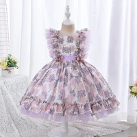 infant 1st birthday baby clothes costumes floral print princess party wedding dress for first communion dress 0 2y