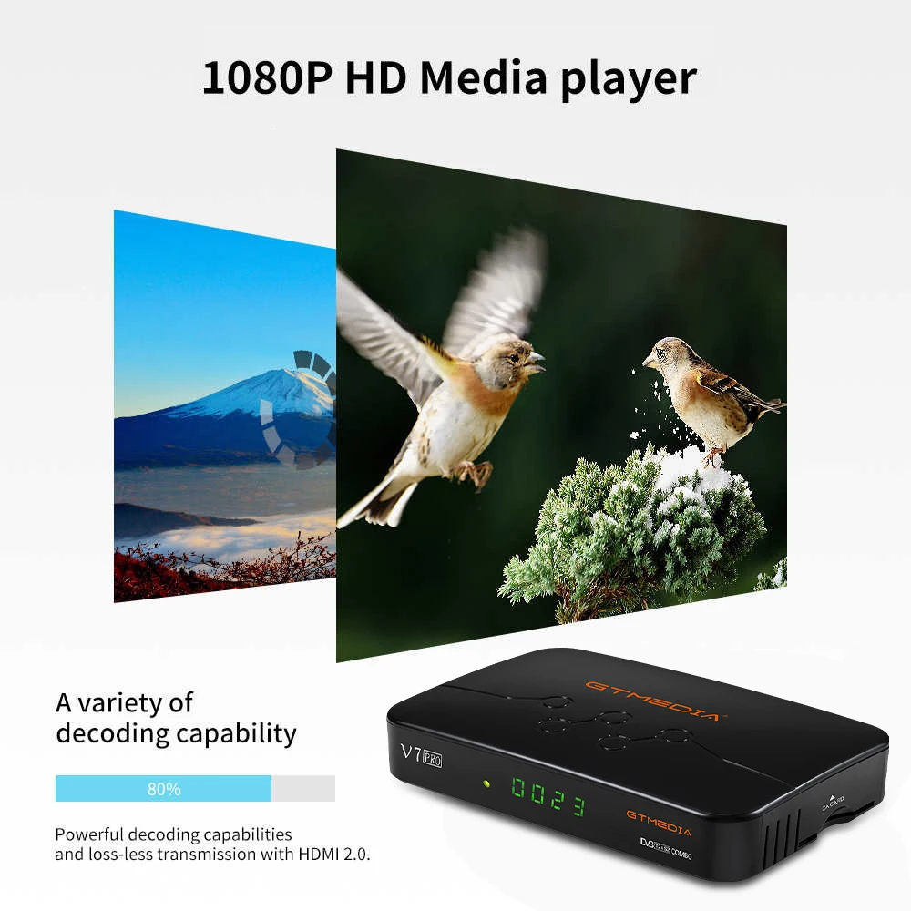 Приемник спутникового ТВ GTMEDIA V7 Pro 1080P DVB-S2 T2 комбинированный приемник H.265 HEVC 10 бит