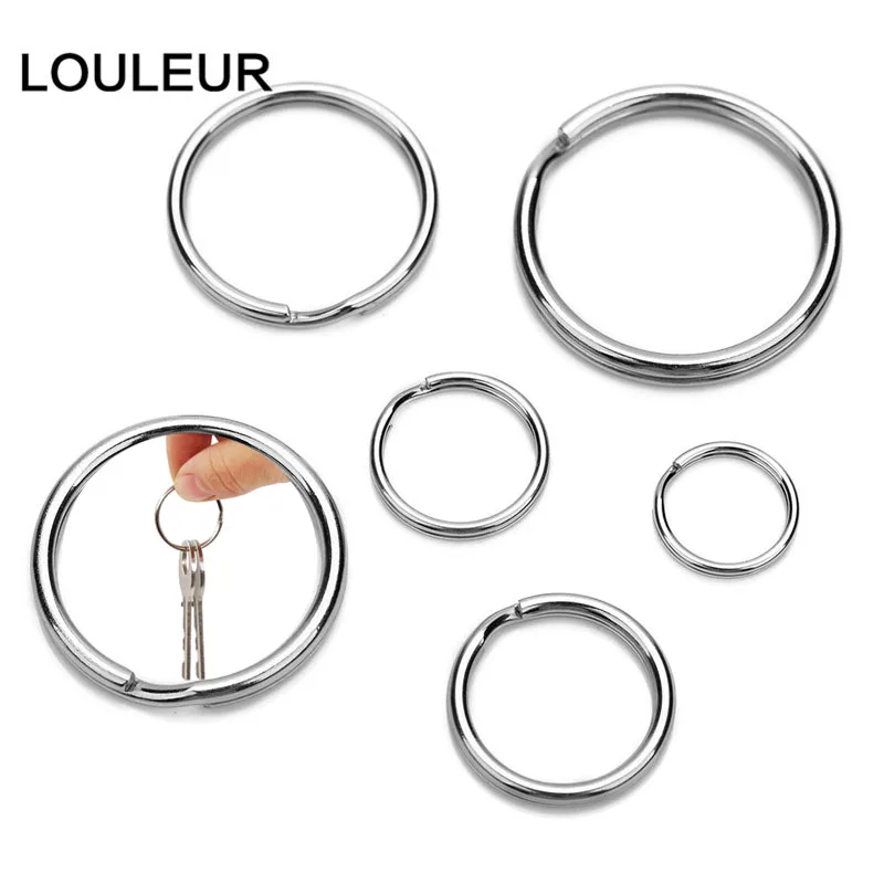 Louleur 20 шт./лот брелок из нержавеющей стали кольцо для ключей круглая линия