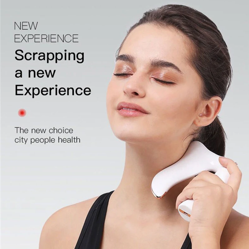 

Handheld Deep Muscle Fascia Massage Gun Heating Vibration Meridian Fascia Knife Fascia Scraping Scalpel Massager U Type Protable