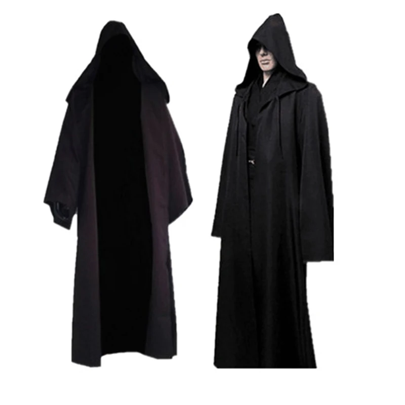 New Darth Vader Terry Jedi Black Robe Jedi Knight Hoodie Cloak Halloween Cosplay Costume Cape For Adult