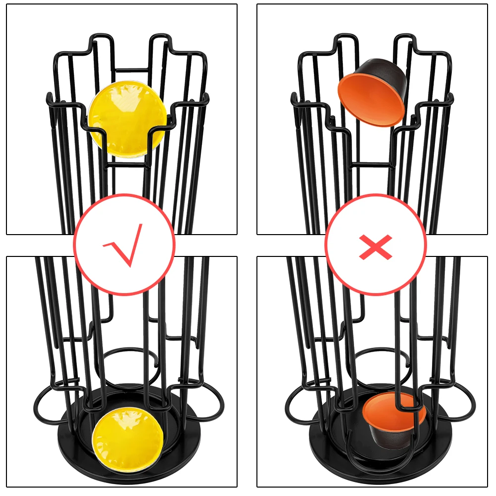 Металлический держатель для кофейных капсул 24 чашки железная Хромированная