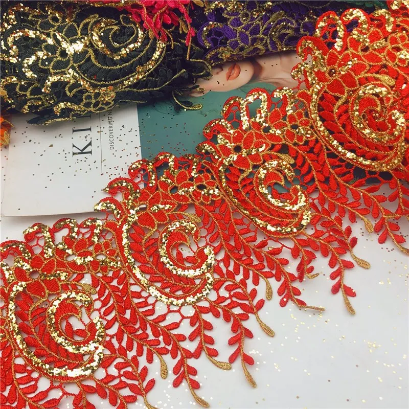 10 метров Винтаж множество дизайнов доступно Металлик вышитые Мотив блестящим