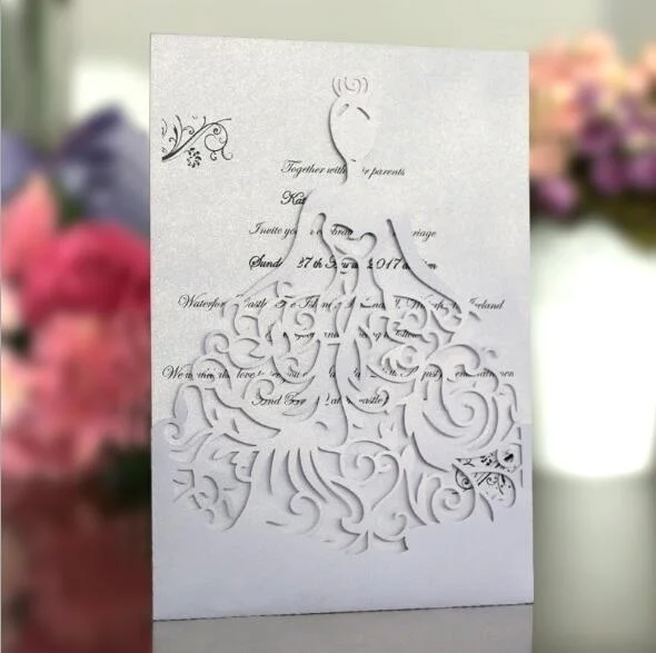 10 шт. свадебные пригласительные открытки 3D ручной работы королева