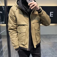 2022 autumn mens short hooded cargo jacket fashionable brand versatile clothes brand clothing male slim fit leisure coat jacket