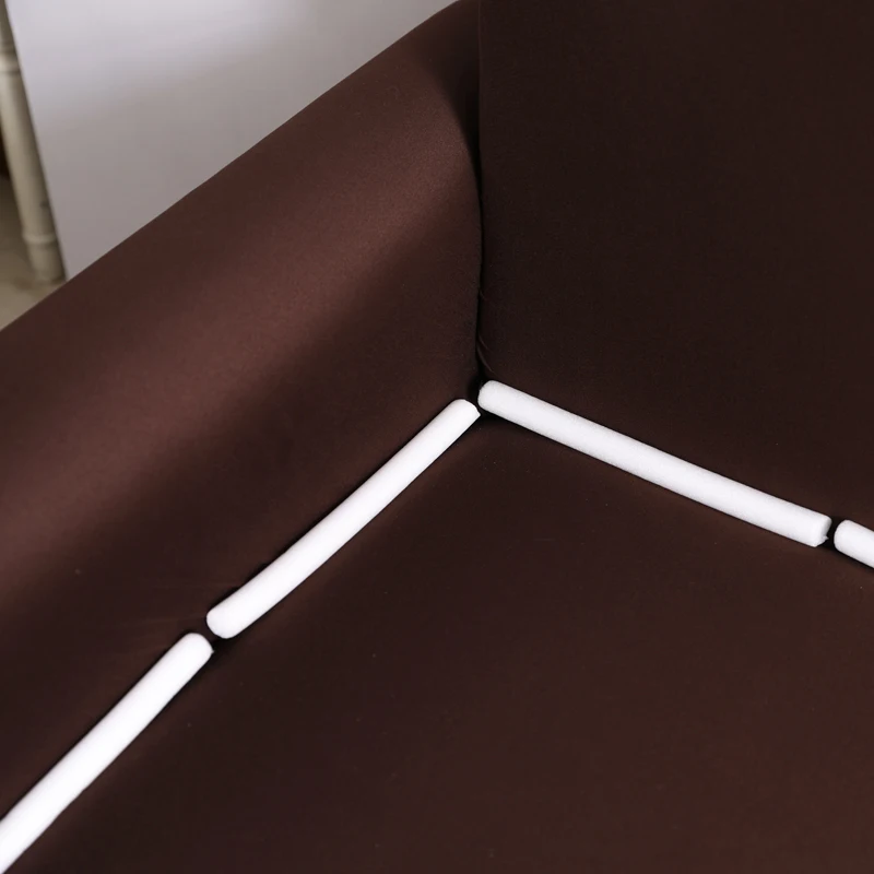 Краткое коричневое растяжение и эластичный материал диване крышка набор диванов